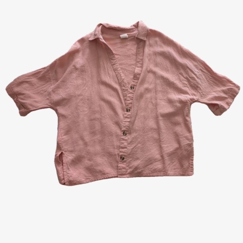 Button-Up Shirt Pink Pacsun
